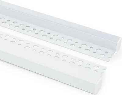 Produktbild von Aluminiumprofil Integrierung in Gips/Pladur für LED Streifen bis 8 mm Weiß 2 m Weiß transluzent