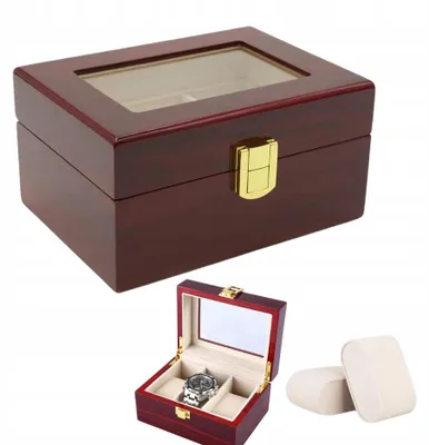 Produktbild von Uhrenbox Aufbewahrung für 3 Uhren mit Glasdeckel
