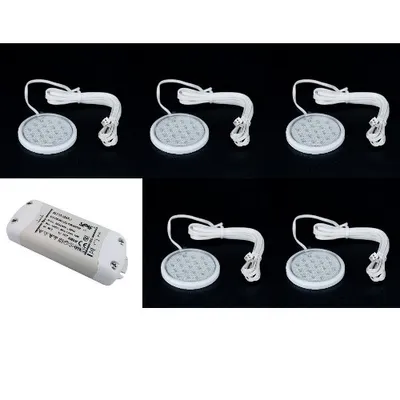Produktbild von 5x1W LED Unterbauleuchte Flach set inkl LED Trafo