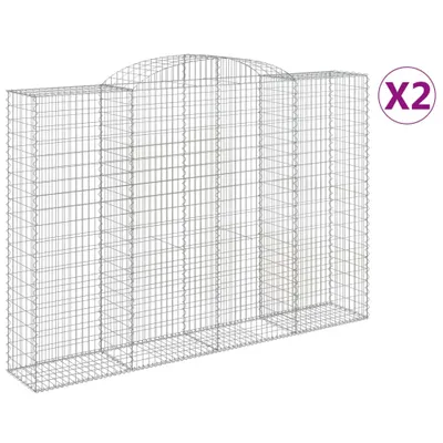 Produktbild von Gabionen mit Hochbogen 2 Stk. 300x50x200/220cm Verzinktes Eisen