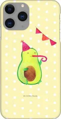 Produktbild von Mr. & Mrs. Panda Iphone 11 Pro Handyhülle Avocado Party - Gelb Pastell - Geschenk, Geburtstag, Happy Birthday, Premium Kunststoff, Handy Case