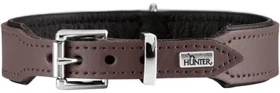 Produktbild von HUNTER Hundehalsband BASIC, Farbe: braun/schwarz, Pflegeleichtes Spaltleder, Raf