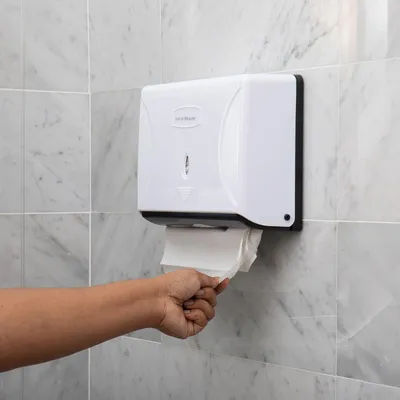 Productafbeelding van Toiletpapierdispenser, voor wandmontage, 3,75 x 10,25 x 8 cm, kunststof, wit