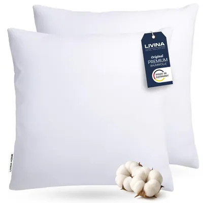 Produktbild von Livina Home Premium Kopfkissen 100% Baumwollehülle, 6060 cm, 2er-Set