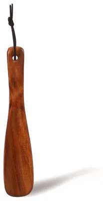 Image de Aide à enfiler les chaussures en bois, 19,2 x 4 cm, de petite taille, avec une cordelette pour suspendre, idéale pour les personnes âgées et les femmes enceintes