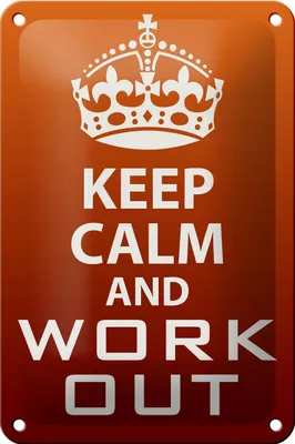 Produktbild von Blechschild Spruch 12x18cm Keep Calm and work out