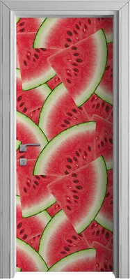 Produktbild von Tür Selbstklebende 80x210 cm Türfolie Türtapete Klebefolie - Muster mit Wassermelone