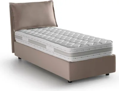 Produktbild von Einzelbett Rossella, Containerbett mit Stoffbespannung, 100%  Italy, Frontöffnung, inklusive Matratze 80x200 cm, Turteltaube