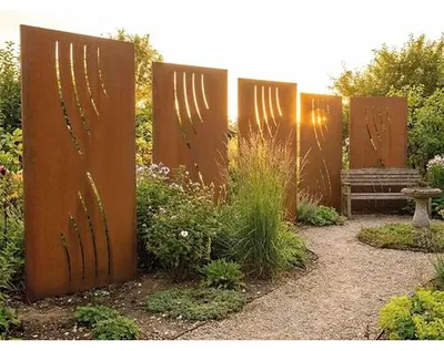 Produktbild von Sichtschutzwand floraworld Wellen Corten 90 x 180 cm rost