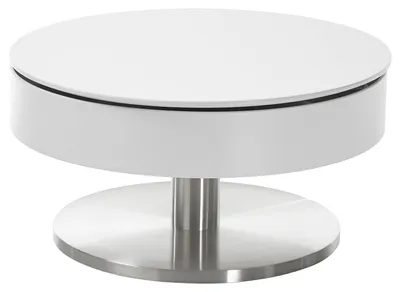 Produktbild von home24 Couchtisch mit Stauraum - Weiß / Silber