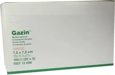 Produktbild von Gazin Kompressen steril 7,5x7,5cm, 20X5 St KOM