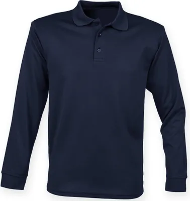 Immagine prodotto di Polo Henbury Herren Coolplus, Langarm RW4751 (S) (Marineblau)
