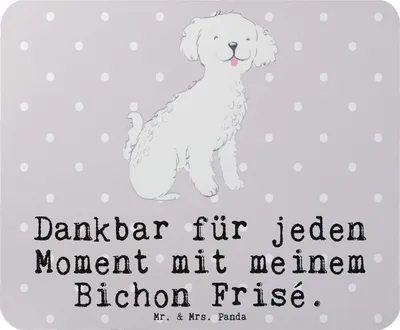 Produktbild von Mr. & Mrs. Panda Mousepad Bichon Frisé Moment - Grau Pastell - Geschenk, Mouse Pad, laptop, mousematte, Mauspad, mausteppich