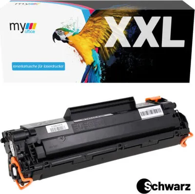 A product shot of a toner cartridge and its packaging.