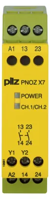Immagine prodotto di Dispositivo di arresto di emergenza 24VACDC 2n/o - Relè di sicurezza 24 V AC EN954-1 Cat 2 PNOZ ...