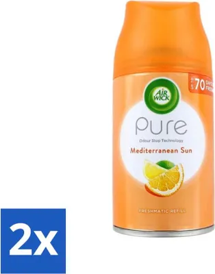 Immagine prodotto di Air Wick - Ricarica per deodorante per ambienti - Sole Mediterraneo - Spray automatico - 250 ml - Value Pack - 2 pezzi