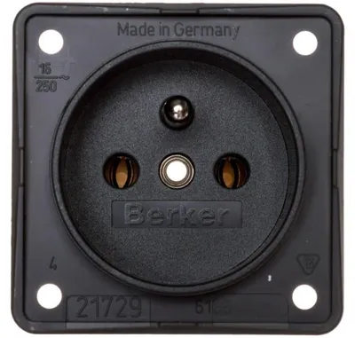 Image de Berker 961852505 Prise de courant avec broche de contact de protection anthracite, mat Inserts Integro