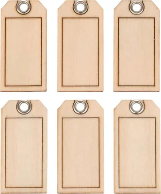 Produktbild von Glorex Holzetiketten mit Loch 2,2 x 4,3cm, 6 Stück