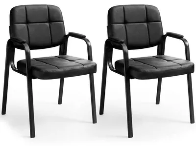 Produktbild von Set mit 2 Konferenzstühlen B0CPJ6LBYJ, gepolstert, schwarz