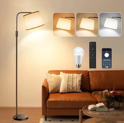 Obrázek produktu pro LED lampička na čtení - Černá - 12 W - S ovládáním přes aplikaci a dálkovým ovládáním - Vhodná do obývacího pokoje, ložnice a kanceláře