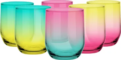 Produktbild von Glasmark KROSNO, 300ml, Set von 6, Trinkgläser, Highball Glas, farbige Gläser, Wassergläser, Cocktail, Perfekt für Zuhause und Partys, Glässerset