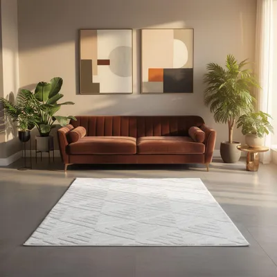 Produktbild von Conceptum Hypnose, Hochwertiger Teppich 100x300 cm, 100% Polyester, rutschfest, Weiß