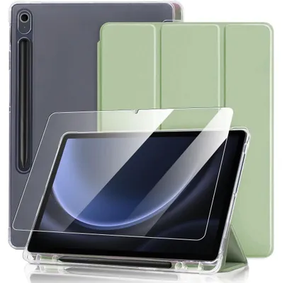Image de Coque + Verre Trempé pour Samsung Galaxy Tab S9 FE / S10 FE / S10 Lite, Protection avec Porte-Stylet - Vert