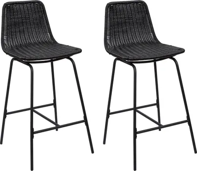 Immagine prodotto di Set di sgabelli da bar e da isola in metallo con seduta in rattan 65 cm KUTA