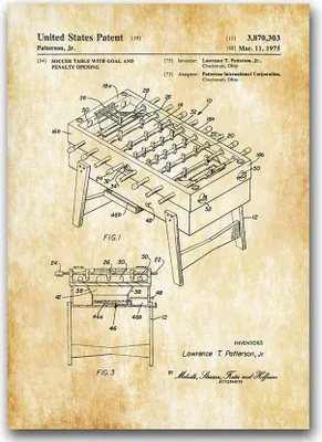 Produktbild von Poster - Canvas - Leinwand - 59,4 cm x 84,1 cm - Fotoposter - Leinwandkunst - Foosball Tisch USA