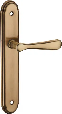 Image de Ensemble de poignées pour porte intérieure Arthemis sans trou, carré 7mm, entr'axes 195mm, laiton patiné - THIRARD