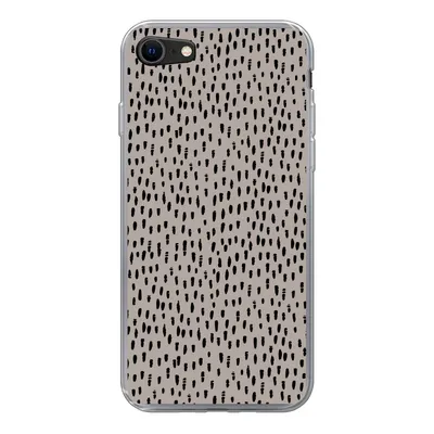 Produktbild von MuchoWow® Handyhülle Schutzhülle Hülle für iPhone SE 2022 Polka dots - Braun - Schwarz Silikon Softcase Handy Hülle - Schutzhülle
