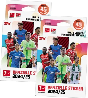 Produktbild von Topps Bundesliga Sticker 2025 - Fußball Sammelsticker - 2 Blister