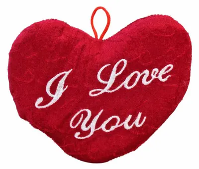 Produktbild von Weinrotes Plüsch Herz "I Love You" - ca. 16 cm