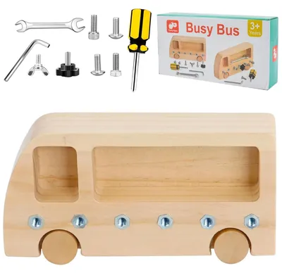 Image de Planche à vis en bois Montessori - Jouet éducatif - Tableau de motricité - Jouet sensoriel - Pour les enfants de 3 à 5 ans