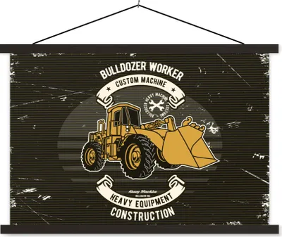 Produktbild von MuchoWow® Textilposter Bulldozer - Vintage - Angebot 120x80 cm mit schwarzem Rahmen - Wanddeko