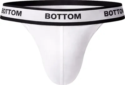 Image de Barcode Berlin - Sous-vêtement String Hommes - Suspender BOTTOM White-Black - 1x Taille S