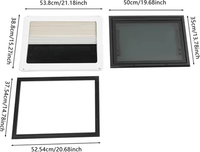 Zdjęcie produktu dla Okna do kamperów/przyczep kempingowych – okna uchylne (push-out) – moskitiera i roleta przeciwsłoneczna – 500 x 350 mm