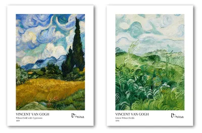 Productafbeelding van Kunstposterset, 2 stuks, 42 x 30 cm, mat, voor wanddecoratie