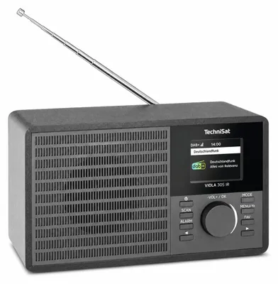 Produktbild von TechniSat Digitalradio Viola 305 Ir mit DAB+, UKW, Internetradio, Bluetooth, dimmbarem TFT-Farbdisplay und Wecker