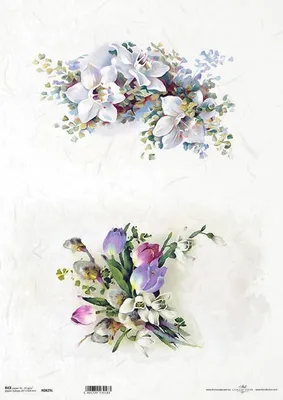 Obrázok produktu pre ITD papier na dekupáž z ryžového papiera, A3 829L jarné kvety, tulipán, orchidea