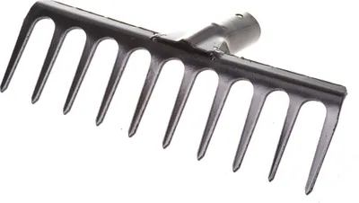 Immagine prodotto di Aqbau® Rastrello da giardino in metallo Rastrello da fieno a 10 denti (255 mm)