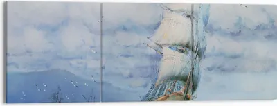 Produktbild von Bild auf Leinwand - Leinwandbild - Meer Segelschiff - 150x50cm - Wand Bild - Wanddeko - Wandbilder - Leinwanddruck - Bilder - Kunstdruck - Wanddekoration - Leinwand bilder - Wandkunst - CA150x50-3782
