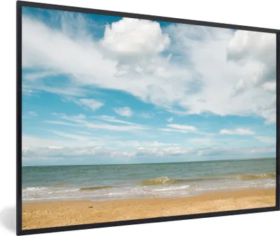 Produktbild von MuchoWow® MuchoWow® Gerahmtes Poster Strand - Sommer - Wolken 60x40 cm - Poster mit zchwarzem Bilderrahmen - Printing - Wanddeko Schlafzimmer