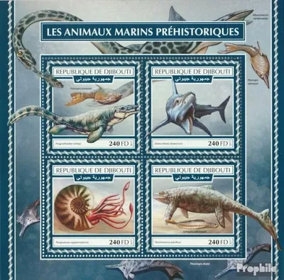 Produktbild von Briefmarken Dschibuti 2017 Mi 1972-1975 Kleinbogen (kompl. Ausg.) postfrisch Prähistorische Wassertiere