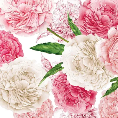 Produktbild von Servietten 33x33cm Peonies