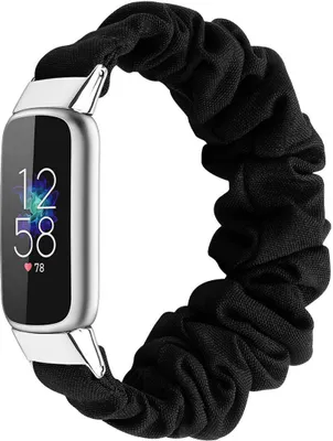 Produktbild von Strap-it Fitbit Luxe Scrunchie Armband (Schwarz)