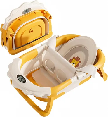 Produktbild von Faltbare XXL Babybadewanne, mit Badekissen und Thermometer, für Badezimmer