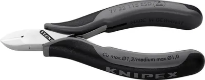 Produktbild von Knipex 77 22 115 ESD, Diagonale Zange, Stahl, Kunststoff, Schwarz, Grau, 115 mm, 80 g