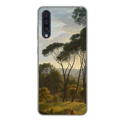 Produktbild von MuchoWow® Handyhülle Schutzhülle Hülle für Samsung Galaxy A50 Italienische Landschaft mit Zirbelkiefer - Gemälde von Hendrik Voogd Silikon Softcase Handy Hülle - Mobiltelefonhülle