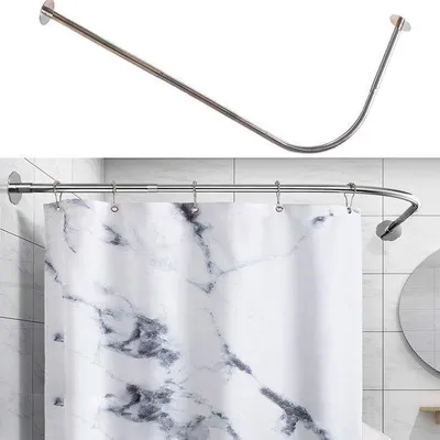 Zdjęcie produktu dla Unyqoos® Regulowana, L-kształtna listwa prysznicowa ze stali nierdzewnej, 70–100 cm i 120–165 cm, możliwość montażu bez wiercenia, udźwig 10 kg, do łazienki i prysznica